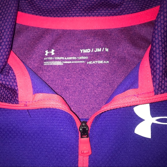 Under Armour Half zip up Girls Medium purple - Picture 3 of 8